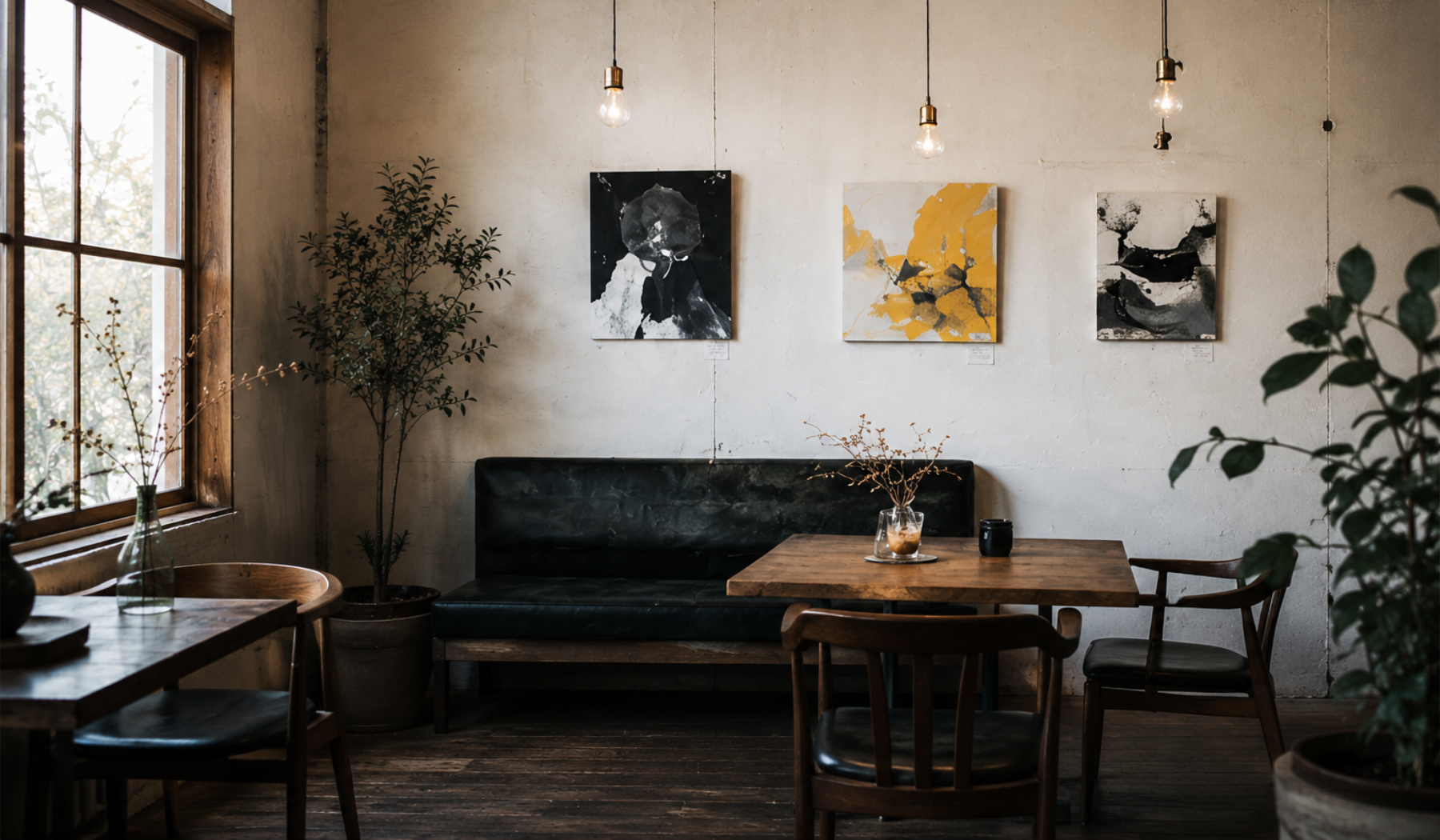 KOMOREBI CAFEの店内とコーヒー